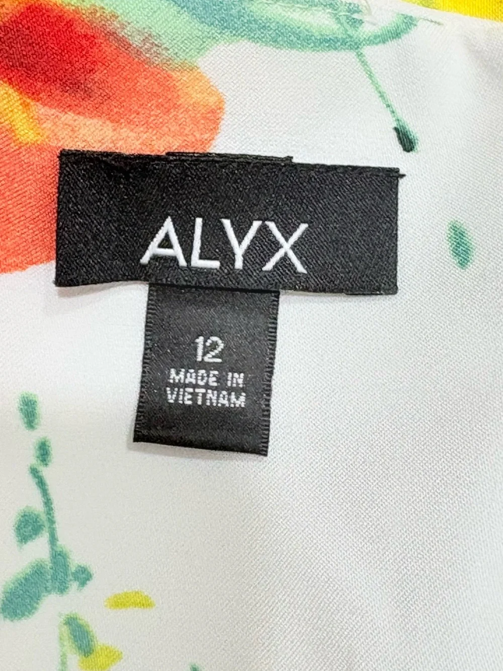 NWOT Alyx White Floral Shift Dress with Yellow & Coral Blooms